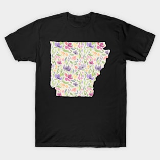 Arkansas Silhouette Florals T-Shirt